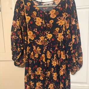 Floral Black and Yellow Romper